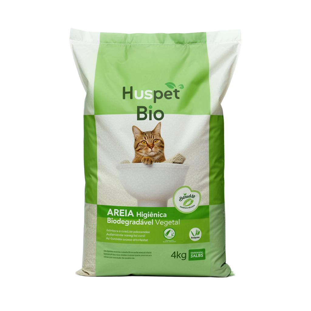 Embalagem Huspet Bio Areia Higiênica Biodegradável · Vegetal